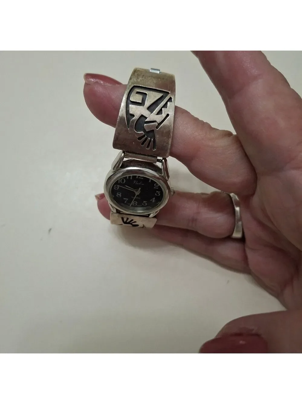 Nadia Sterling silver kokopelli watch needs A battery Vintage